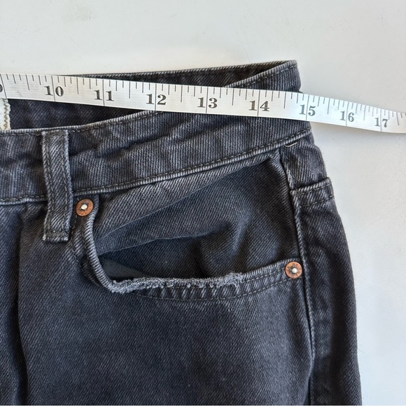 Free People Dakota Straight Leg High Rise Pitch Black Denim Jeans Size 29 Cotton - Picture 5 of 10
